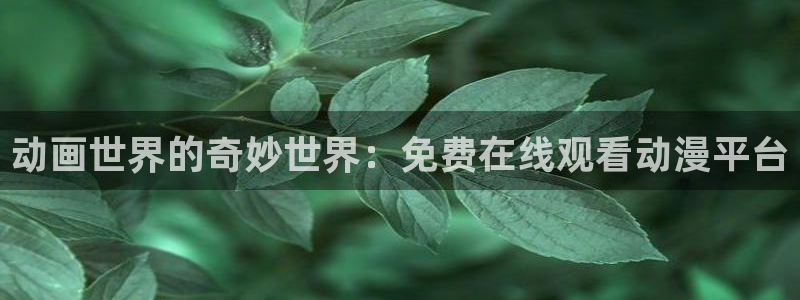 漫蛙manwa漫画入口：动画世界的奇妙世界：免费在线观看动漫平台